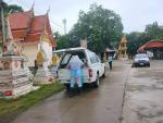พนักงาน องค์การบริหารส่วนตำบลม่วงงาม เก็บขยะติดเชื้อ ณ ศูนย์พักคอยเพื่อนำไปกำจัด...